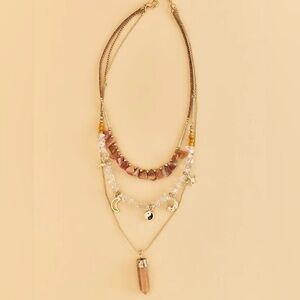 Earthbound carnelian and jade yin yang layered necklace